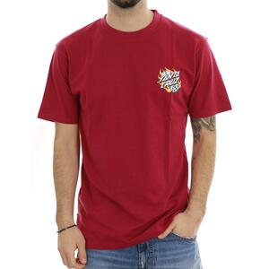 T-SHIRT FLAMING DICE BORDEAUX